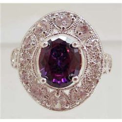 5550 - SILVER PRONG SET AMETHYST LADIES RING