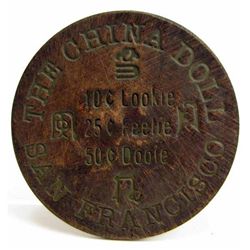 5846 - THE CHINA DOLL SAN FRANCISCO BRASS BROTHEL / CAT HOUSE TOKEN
