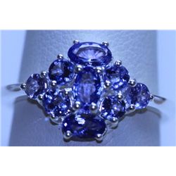 12.05 CTW TANZANITE RING .925 STERLING SILVER