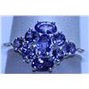 Image 1 : 12.05 CTW TANZANITE RING .925 STERLING SILVER