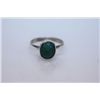 Image 1 : NATURAL 18.00 CTW EMERALD OVAL RING .925 STERLING SILVE