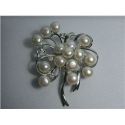 BOUQUET WHITE PEARL CZ BROOCH AUTHENTIC PHILIPPINE PEAR