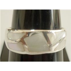 23.80 ctw Mother of Pearl Ring .925 Sterling Silver