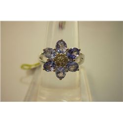 19.50 ctw Tanzanite DIAMOND  Ring .925 Sterling Silver