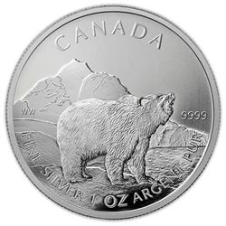 Canadian Silver 1 oz Grizzly Bear (date ofour choice)