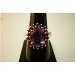 33.95 ctw Amethyst and Ruby liteRing .925 Sterling Silv