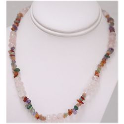 NATURAL 170.00 CTW MIXED SEMI-PRECIOUS STONES NECKLACE