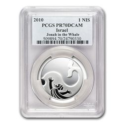 2010 Israel Jonah in the Whale Silver 1 NIS PR-70 PCGS