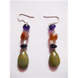 NATURAL 42.10 CTW SEMIPRECIOUS EARRING .925 STERLING SI