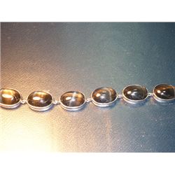 NATURAL 165.25 CTW BL. STAR BRACELET .925 STERLING SILV