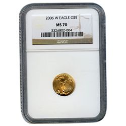 Certified American $5 Gold Eagle W With W MS69 NGC (dat