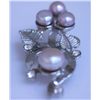 Image 1 : PURPLE PEARL AND CZ BROOCH