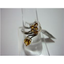 17.50 CTW CITRINE RING .925 STERLING SILVER