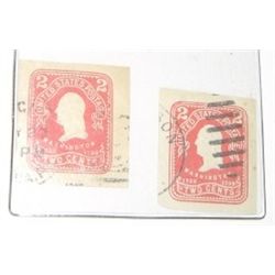 2 VERY OLD VINTAGE 2 CENT WASHINGTON STAMPS 1732-1799!! STAMPS CAME OUT OF SAFE BOX!!
