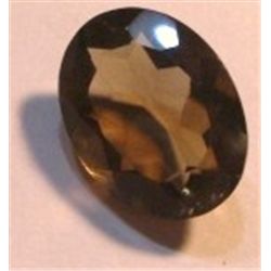15.70 CARAT SMOKY TOPAZ *BEAUTIFUL OVAL CUT/FACETED & POLISHED GEMSTONE*!!