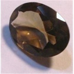14.10 CARAT SMOKY TOPAZ *BEAUTIFUL OVAL CUT/FACETED & POLISHED  GEMSTONE*!!