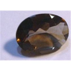 14.55 CARAT SMOKY TOPAZ *BEAUTIFUL OVAL CUT/FACETED & POLISHED GEMSTONE*!!