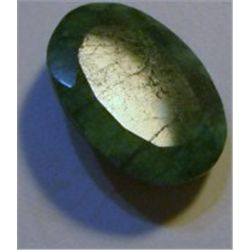 14.15 CARAT *HUGE* EMERALD *BEAUTIFUL OVAL CUT/FACETED & POLISHED PRECIOUS GEMSTONE*!!
