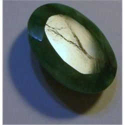 14.35 CARAT *HUGE* EMERALD *BEAUTIFUL OVAL CUT/FACETED & POLISHED PRECIOUS GEMSTONE*!!