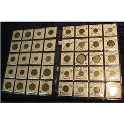 4. (40) World Coins in 2  x 2  plastic pages. France through Hong Kong.