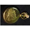 Image 2 : 29. Westclox Pocket Watch. Nice looking watch with engraved Steam Train Engine on reverse. No jewels
