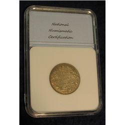 244 1910 Canada Silver Quarter. Slabbed NNC AU-55.