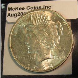 250. 1923 D U.S. Peace Silver Dollar. MS 63.