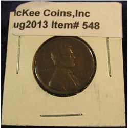 548. 1922 D Lincoln Cent. EF. Red Book value $40.00.