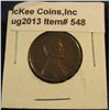 Image 1 : 548. 1922 D Lincoln Cent. EF. Red Book value $40.00.