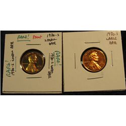 723. 1970-S Small date & Large date Lincoln Cent - Memorial. Proof