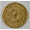 Image 2 : 1861 $5 GOLD LIBERTY POPULAR CIVIL WAR DATE MID GRADE CIRC. JUST WEAR NO DAMAGE