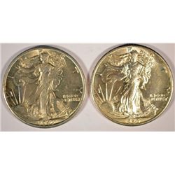 1943-D MS63 & 1943-S MS63 WALKING LIBERTY HALF DOLLARS
