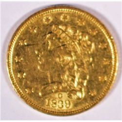 1839-O $2.50 CLASSIC GOLD VF/XF