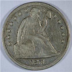 1871 SEATED DOLLAR XF