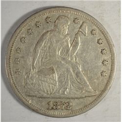 1872 SEATED DOLLAR AU