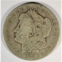 1893 Morgan Dollar Good, Marks Obverse