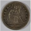1877-S SEATED LIBERTY QUARTER AU