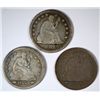 3 SEATED QUARTERS (53,54,77) G/VG