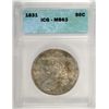 Image 1 : 1831 BUST HALF DOLLAR ICG MS 63 GREAT COLOR!