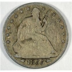 1855 O SEATED HALF DOLLAR VG-F
