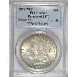 1878 7F Morgan Dollar PCGS MS 63 Reverse of '79
