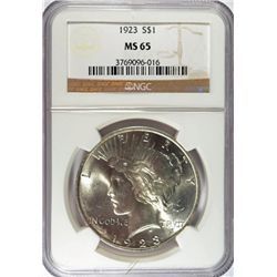 1923 PEACE DOLLAR NGC MS65 NICE