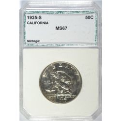 1925-S CALIFORNIA COMMEMORATIVE HALF PCI MS-67