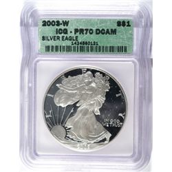2003-W PROOF SILVER EAGLE ICG PR-70 DCAM