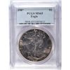 Image 1 : 1987 SILVER EAGLE PCGS MS-65 BEAUTIFUL TONE