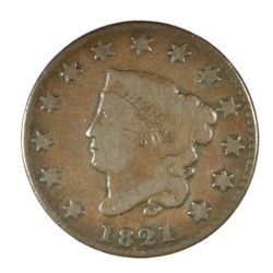 1821 LARGE CENT FINE