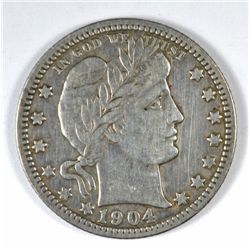 1904-O BARBER QUARTER VF