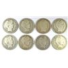 Image 1 : 8 BARBER HALF DOLLARS (08-O,08-S,09,09-O,09-S,10,10-S,11) G-VG