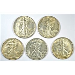 5-1941-D WALKING LIBERTY HALF DOLLARS MS63+