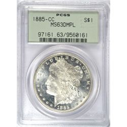 1885-CC MORGAN DOLLAR PCGS MS63 DMPL